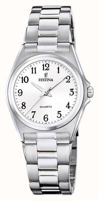 Festina Feminino | mostrador branco | pulseira de aço inoxidável F20553/1