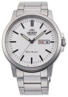 Orient デイ/デイト表示の機械式コンテンポラリー（41.9mm）ホワイト文字盤/ステンレススチールブレスレット RA-AA0C03S39B