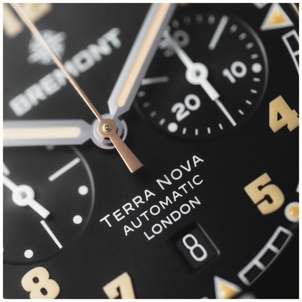 Bremont Terra Nova Chronograph Automatic (42.5mm) Black Anthracite Metal Dial / Brown Leather Strap TN42-CHR-SS-BK-L-S - vista alternativa 5
