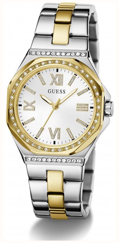 Guess Watches Women's Empress White Sunray Dial Two-Tone Stainless Steel Bracelet GW1095L3 - vista alternativa 2