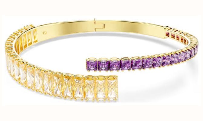 Swarovski Matrix bangle, Mixed cuts, Multicoloured, 18K gold finish 5731050
