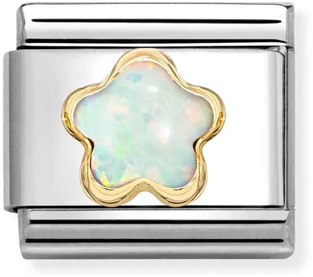 Nomination Classic White Opal Flower Charm 030522/07
