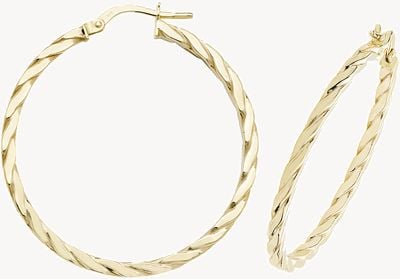 Treasure House 9ct Yellow Gold 30mm Hoop Earrings ER1041-30