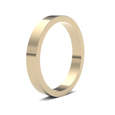 James Moore Wedding Rings | 18ct Yellow Gold | 2.5mm | Medium | Flat | AG_2.5GMF-18Y