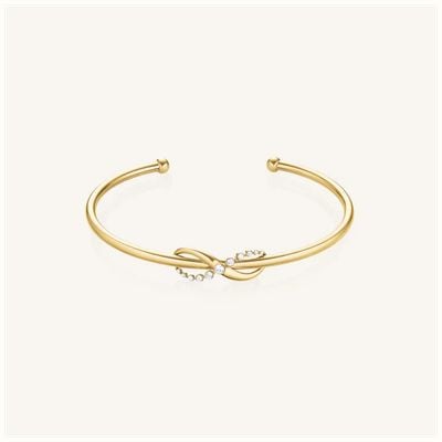 Rosefield Jewellery Infinity Gold Plated White Stone Bangle JBIBG-J1314