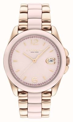 Coach Greyson feminino (36 mm) mostrador rosa / pulseira de aço inoxidável ouro rosa 14504188