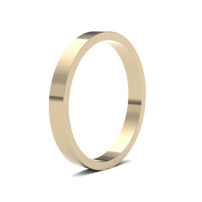 James Moore Wedding Ring | 18ct 黄金 | 2.5毫米 | 浅 | 扁平尺寸 | ag_2.5llf-18y AG_2.5LLF-18Y