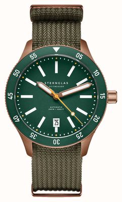 STERNGLAS Marus 2.0 Automatic (42mm) Green Dial / Field Forest Green Nylon Strap S02-MA35-FI05