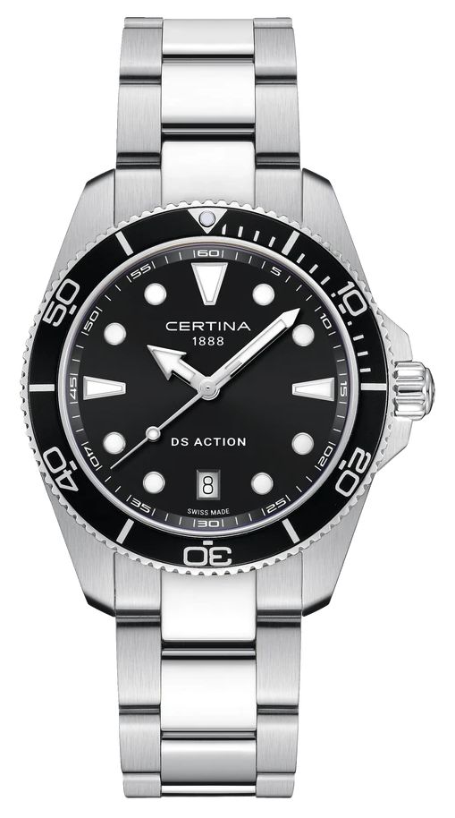 Certina DS Action Quartz (40 mm) avec cadran noir et montre
