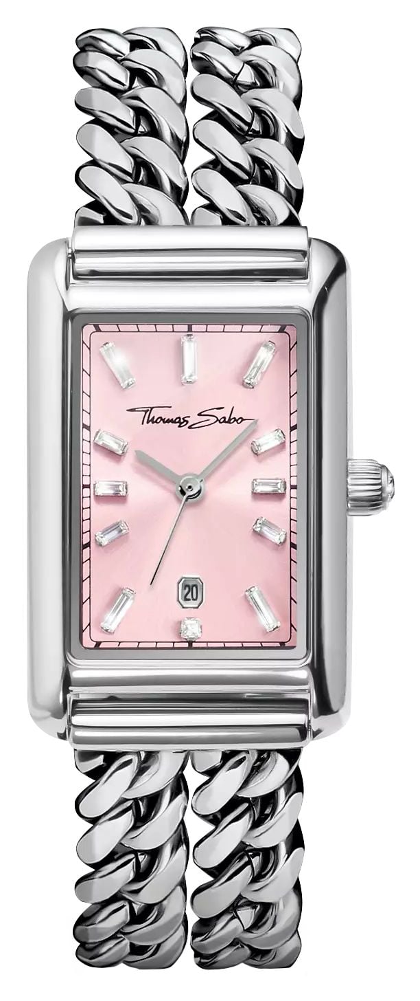 Thomas Sabo Bold Elegance Crystal Quartz 22mm Pink Dial Watch Thomas Sabo Bold Elegance Crystal Quartz 22mm Pink Dial Watch