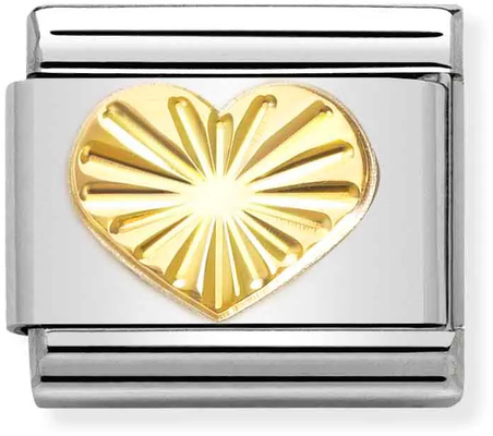 Nomination Classic Heart Steel & Gold Charm 030149/51