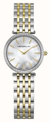 Herbelin イプシロン ダイヤモンド クォーツ (28mm) マザーオブパール文字盤 / ツートンステンレススチールブレスレット 17116BT68Y19