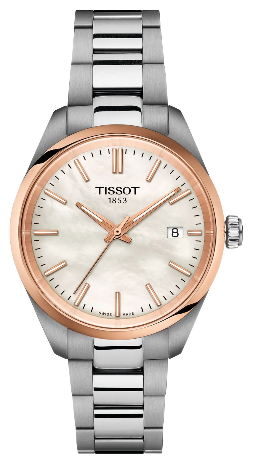 Tissot Pr 100 (34 mm) weißes Perlmuttzifferblatt / uhr