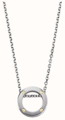 Herbelin Newport Duo Necklace - Brushed And Polished Stainless Steel With 9k YG Screws - 7mm (One Size) CND20ABG2N