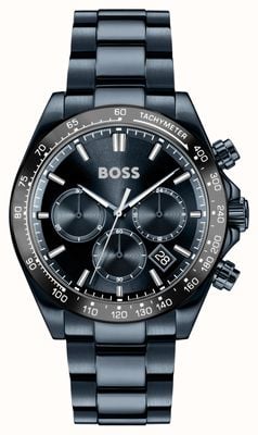 BOSS Hero 2.0 Chronograph (44 mm) dunkelblaues Zifferblatt / dunkelblaues PVD-Edelstahlarmband 1514270