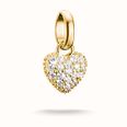 Thomas Sabo Charm Club Connect Hello Kitty 18ct Yellow Gold Plated Pavé Cubic Zirconia Heart Charm CC1370-M01-14