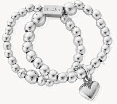 ChloBo Mini Puffed Heart Double Ring - Medium SR2D1199