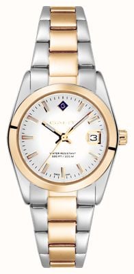 GANT Montre femme Everett Mini (28 mm) cadran blanc / bracelet en acier inoxydable bicolore G186002