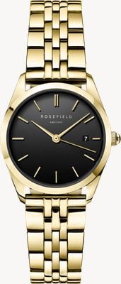 Rosefield Ace XS (29mm) Black Dial / Gold-Plated Stainless Steel Bracelet ABGSG-A19