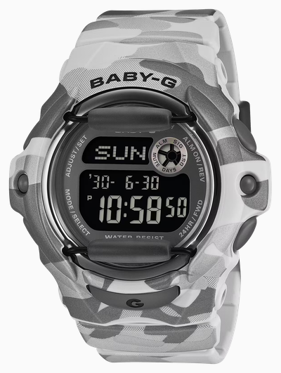 Casio G-SHOCK BABY-G Camo Series (42.6mm) Digital Display / Grey Camo Resin Strap BG-169CMB-8ER