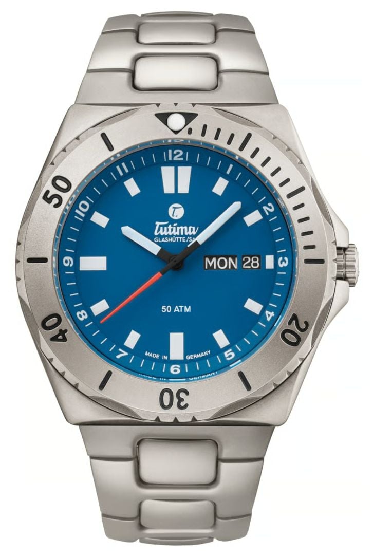 Tutima Glash&Atilde;tte M2 Seven Seas Automatic 44mm Blue Dial Watch