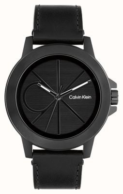 Calvin Klein Montre Ck reset (42 mm) cadran noir / bracelet en cuir noir 25200525