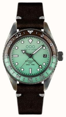 Out Of Order After 8 Automatic GMT (40mm) Mint Green Dial / Chocolate Brown Leather OOO.001-25.AE