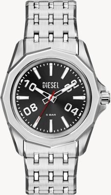 Diesel Stinger クォーツ (44mm) ブラックサンレイダイアル / ステンレススチールブレスレット DZ2245