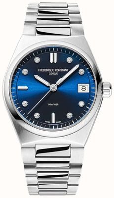 Frederique Constant Highlife diamantkwarts (31 mm) blauwe sunray wijzerplaat / roestvrij staal FC-240ND2NH6B