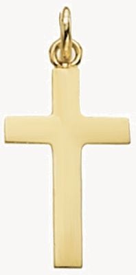 Treasure House 9k Yellow Gold Solid Flat Cross Pendant PN120