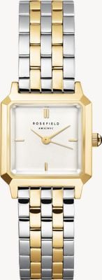 Rosefield Boxelle (19.5mm) Matte White Dial / Two-Tone Stainless Steel Bracelet BWDSG-B03