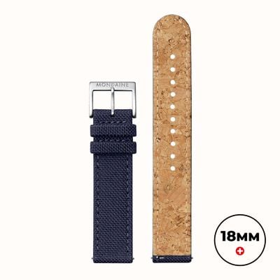 Mondaine Cork Lined Textile Strap - Ocean Blue - (18mm) FT311840Q