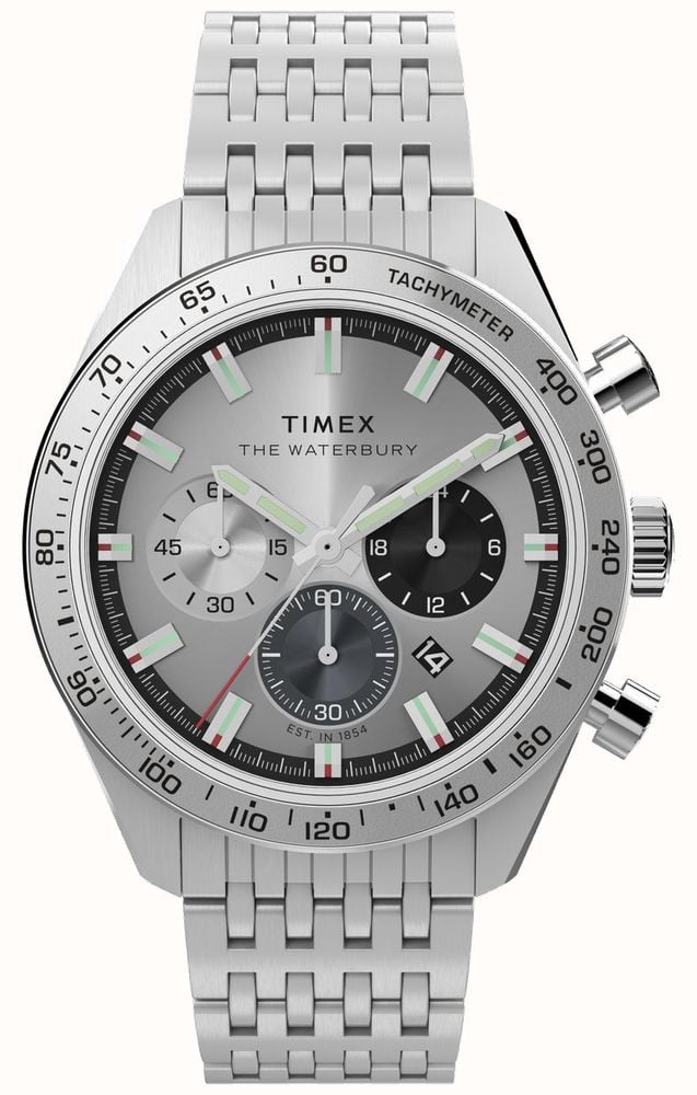 Timex Waterbury Traditional Chronograph (41mm) Silver Sunray