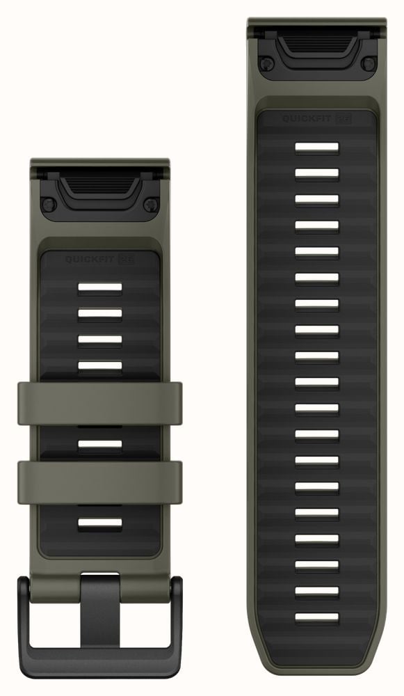 Garmin QuickFit Bands (26mm) Olive Drab/Black Silicone with Black Hardware - Strap Only 010-13393-12 - alternate view 2