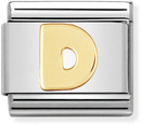 Nomination Classic Letter D 18ct Gold & Steel Charm 030101/04