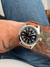 Customer picture of Hamilton Khaki Field Murph Automatic Bracelet Bundle (42mm) Black Dial / Black Leather Strap &.Steel Bracelet H70605732
