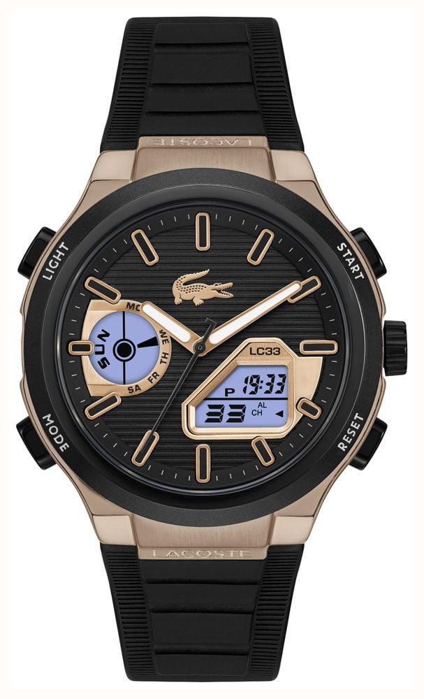 Lacoste Bronze And Black Silicone Strap LC33 Watch 2011517 - autre vue 2