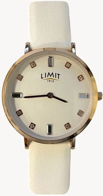 Limit Cadran cristal classique / cuir blanc 60159.37