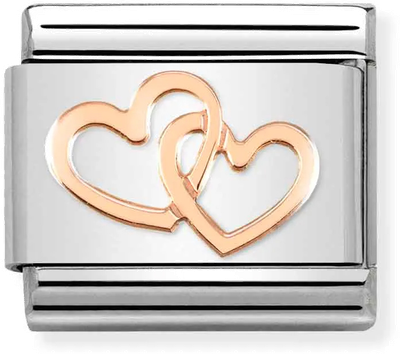 Nomination Classic Intertwined Hearts Rose Gold Charm 430104/41