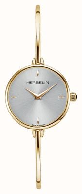 Herbelin Reloj Fil de mujer con esfera plateada chapado en pvd dorado y brazalete 17206BP11