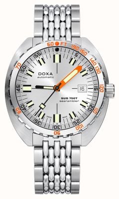 DOXA Sub 750t searambler（45毫米）银色太阳纹表盘/不锈钢米粒表带 825.10.021.10