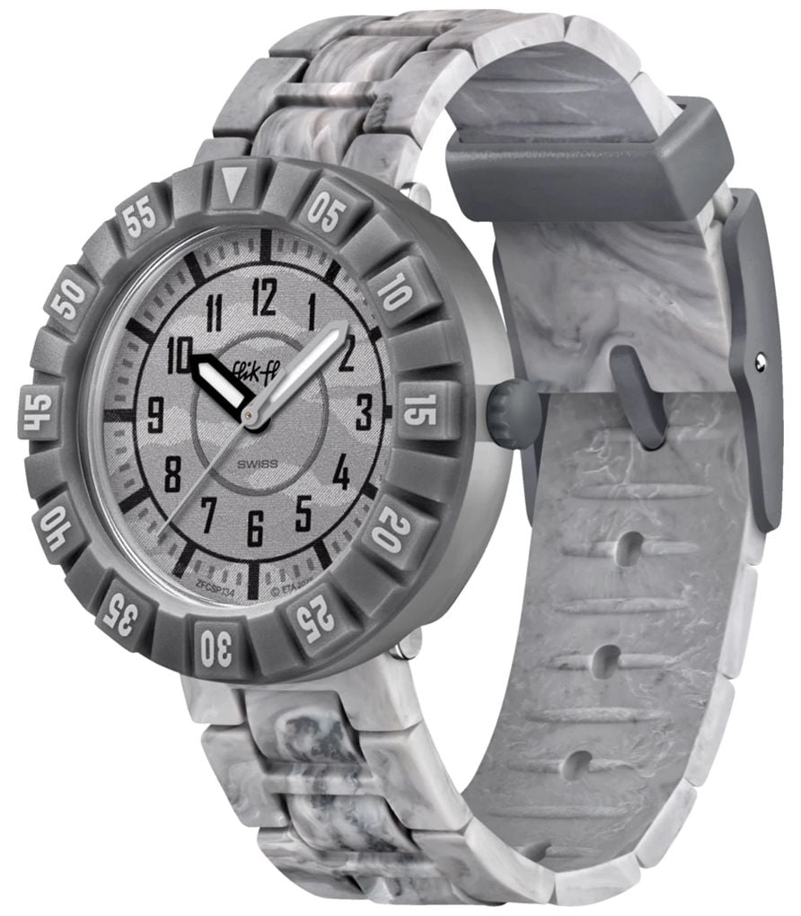 Flik Flak enfant pour garÃ§ons, gris, thÃ¨me brique montre