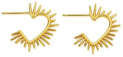 ChloBo Heart Ray Hoop Earrings - 18ct Gold Plated GEH3599