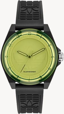Adidas Project Four Solar (41 mm) quadrante giallo / cinturino in resina nera AOST25530