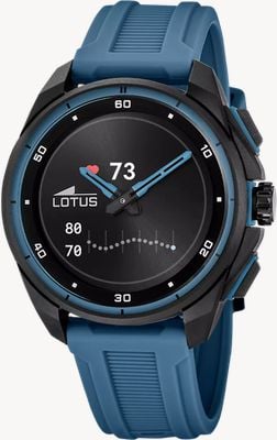 Lotus Connected Full D Hybrid Smartwatch (42.5mm) Digital Display / Light Blue Rubber Strap 20002/4