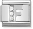 Nomination Classic Letter F Sterling Silver & Steel Cubic Zirconia Charm 330301/06