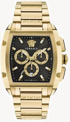 Versace Dominus chrono (42mm) cadran noir / acier inoxydable pvd or VE6H00523