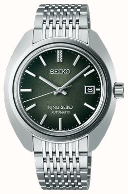 King Seiko ‘forest green’ 6L 1969 herinterpretatie (39,4 mm) groene wijzerplaat / roestvrijstalen band SJE113J1