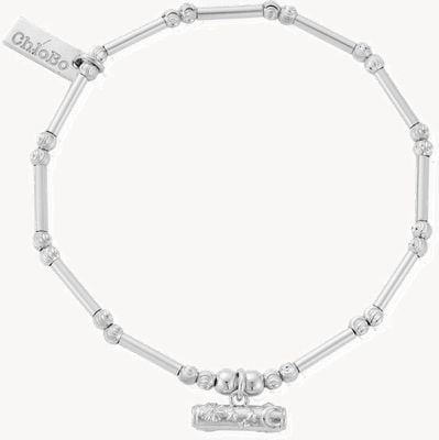 ChloBo Dainty Moon Cut Sparkle T-Bar Bracelet SBMCTN3554