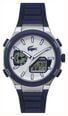 Lacoste Lc33 Dual-Display Multifunction Silver Dial Blue Silicone Strap Watch 2011515